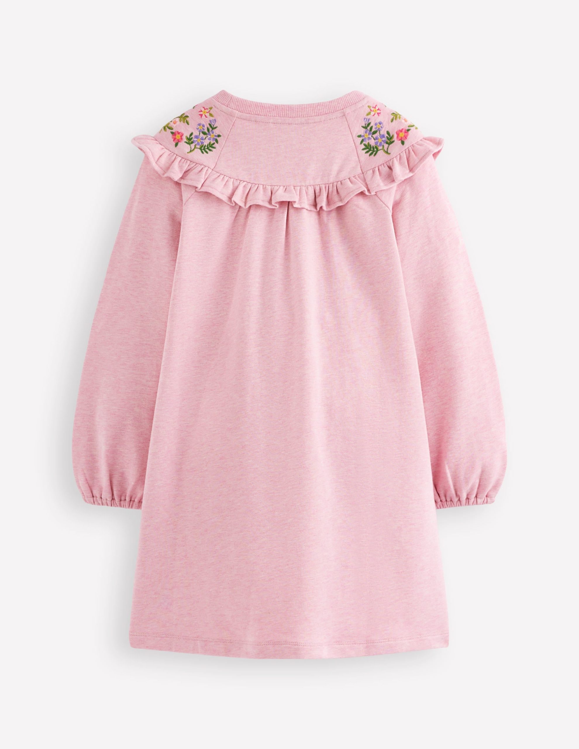 Embroidered Sweatshirt Dress-Pink - Image 2