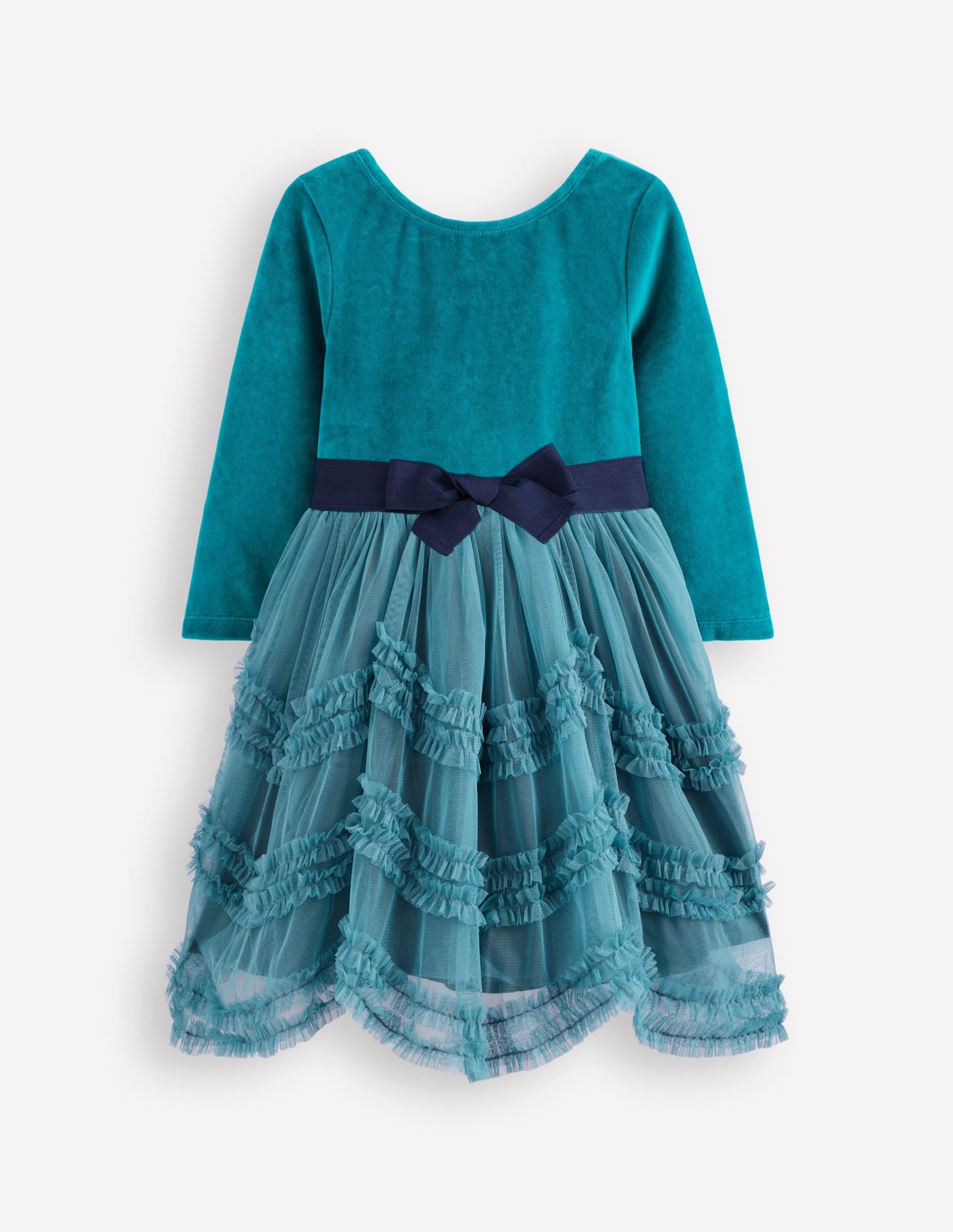 Velour Tulle Ballet Dress-Deep Sea Green