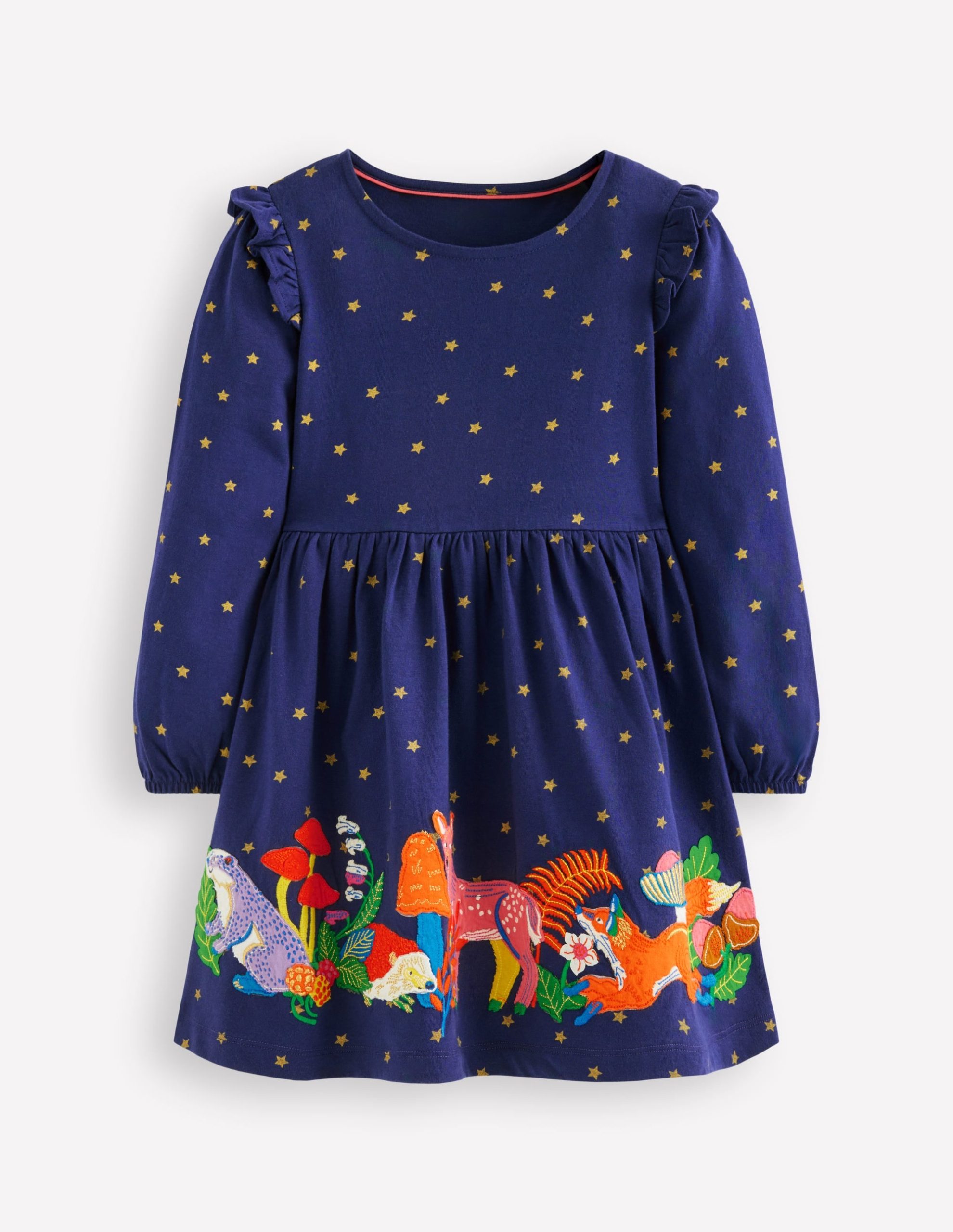 Appliqu?? Jersey Dress-College Navy Animals - Image 2