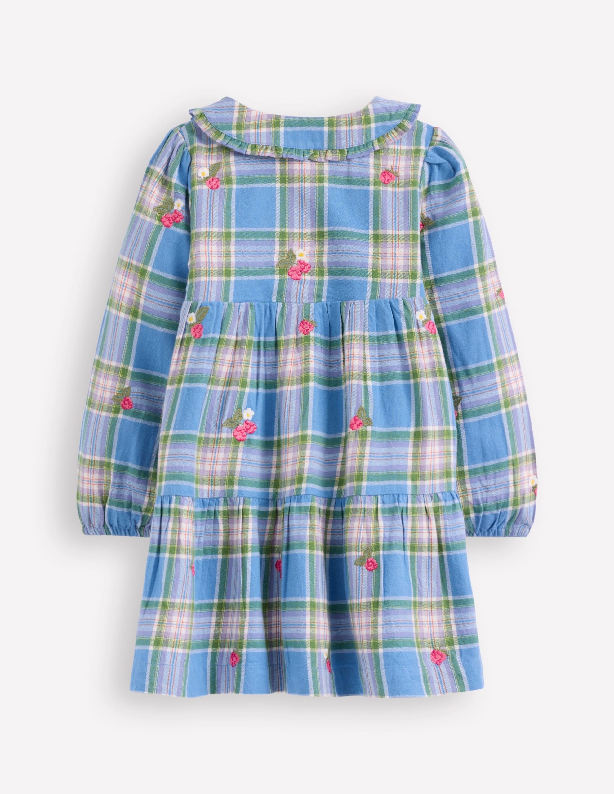 Minna Collared Woven Dress-Peacock Plume Blue Check - Image 2