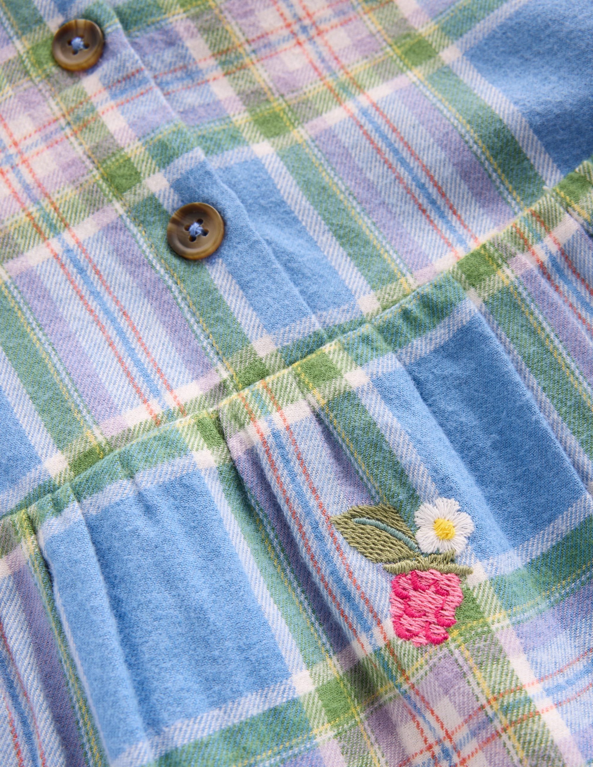 Minna Collared Woven Dress-Peacock Plume Blue Check - Image 3