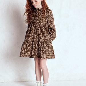 Minna Collared Woven Dress-Leopard
