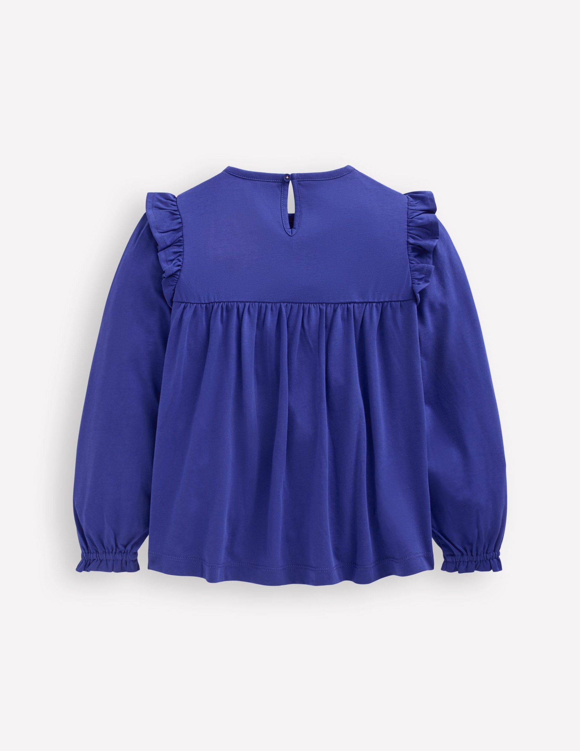 Embroidered Jersey Yoke Top-Sapphire Blue Embroidery - Image 2