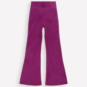 Ribbed Flare Leggings-BlackBerry