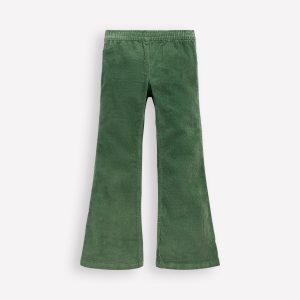 Flared Cord Legging-Green