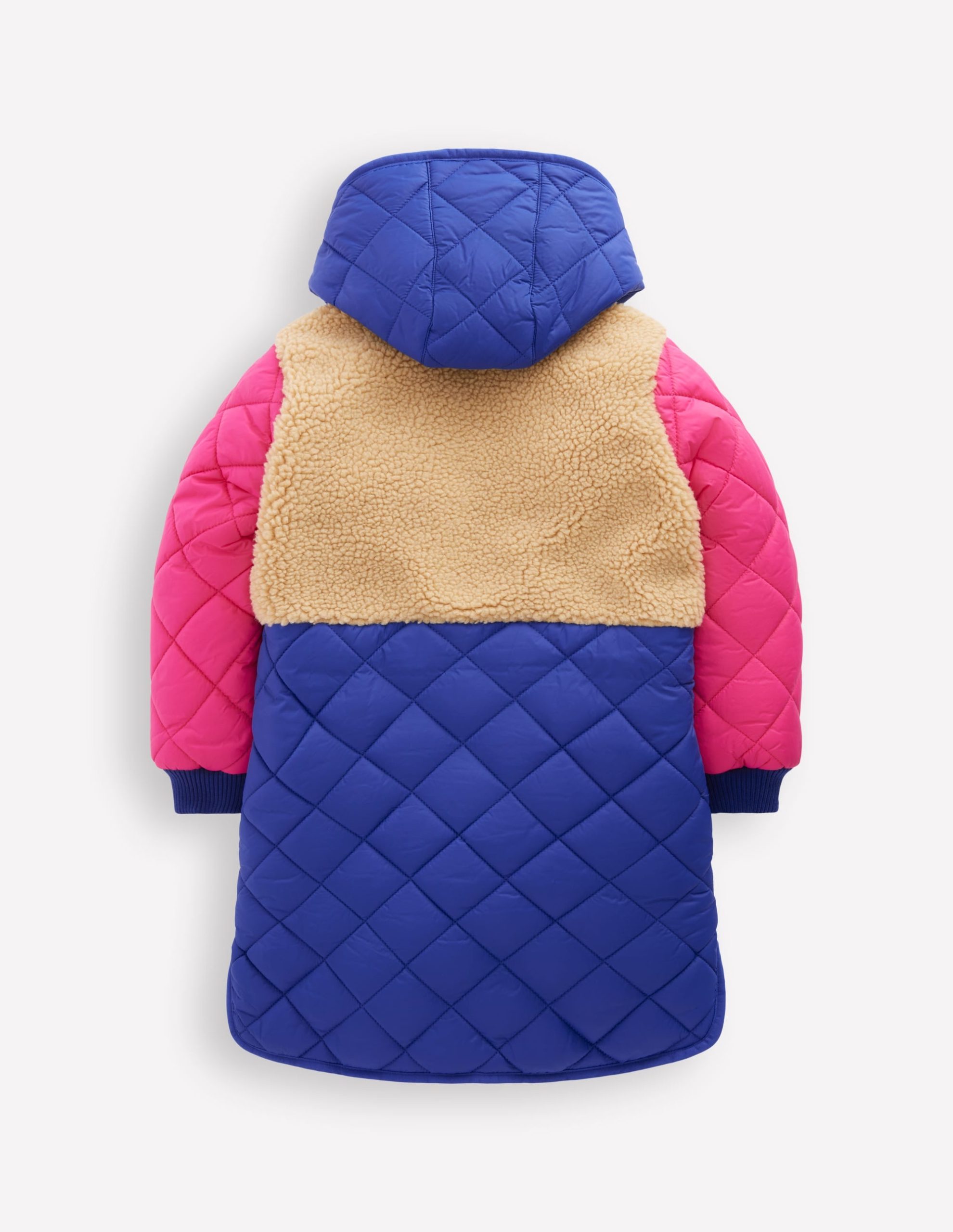 Cosy Longline Coat-Multi Colourblock - Image 2