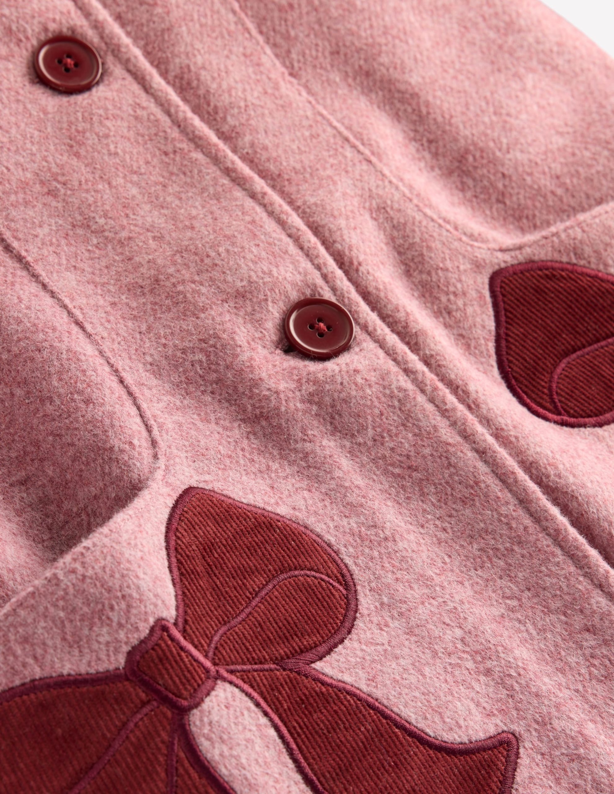 Wool Blend Coat-Pink Haze Bows - Image 3