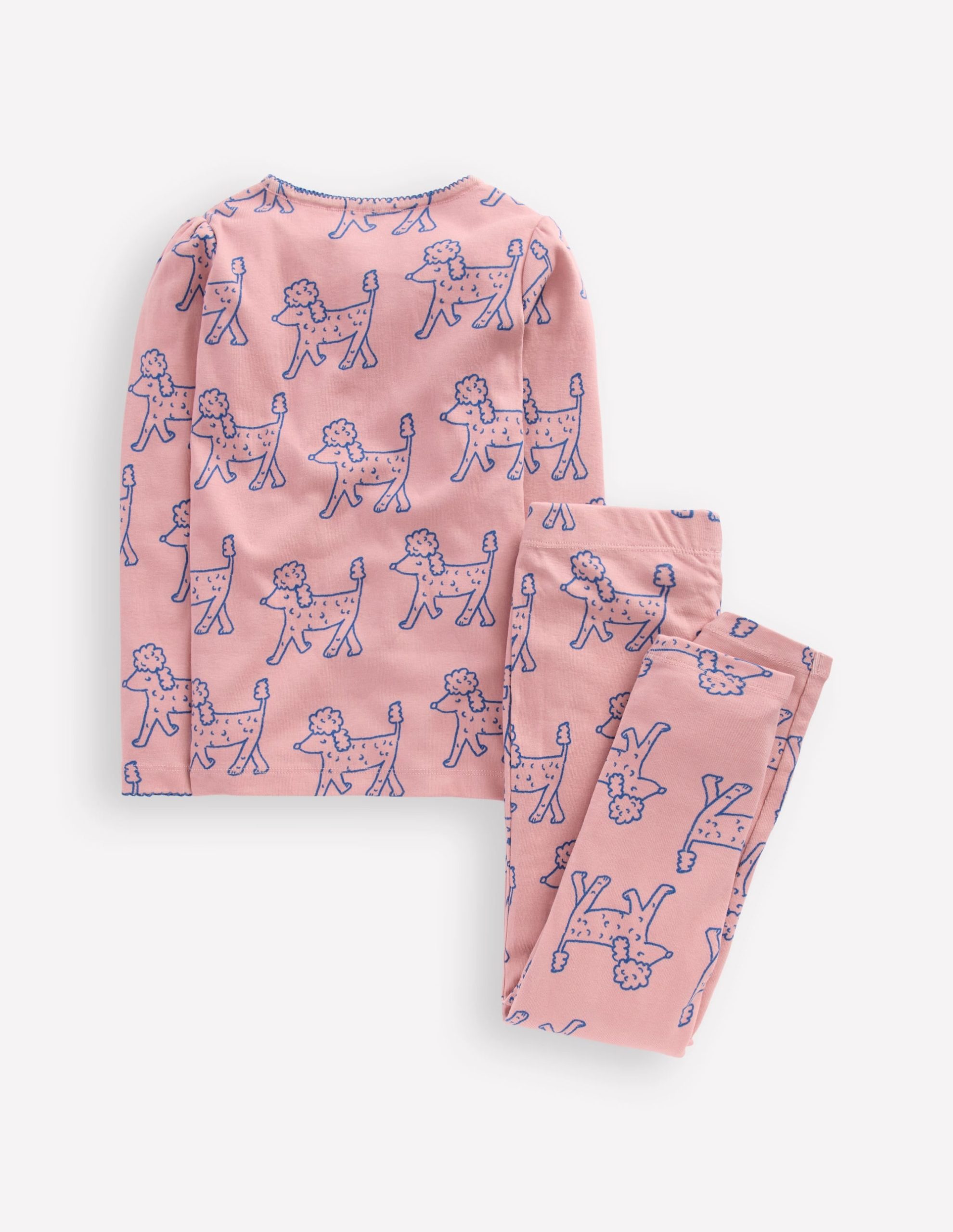 Snug Long John Pajamas-Pink Poodles - Image 2