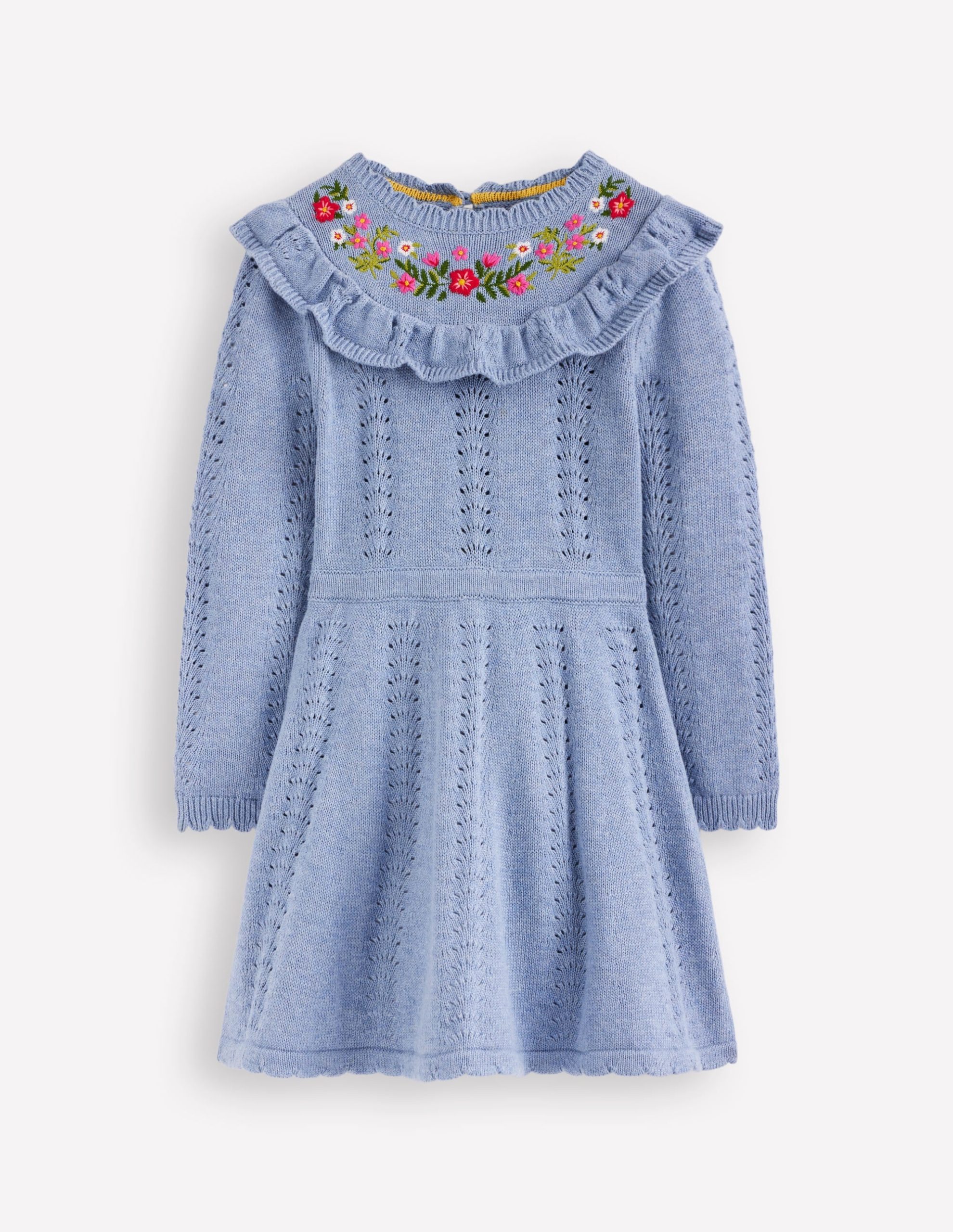 Pointelle Knitted Dress-Glacier Lake Marl
