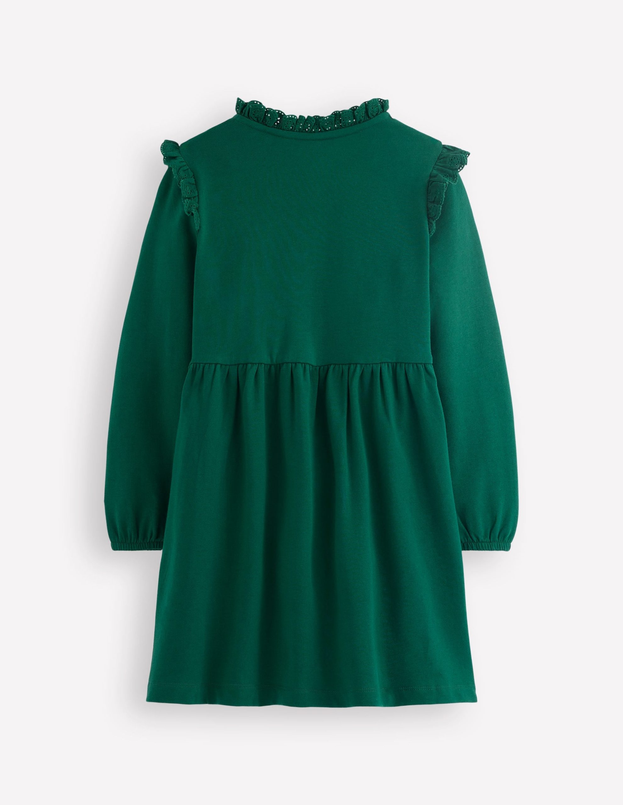Lace Trim Sweatshirt Dress-Emerald Night - Image 6