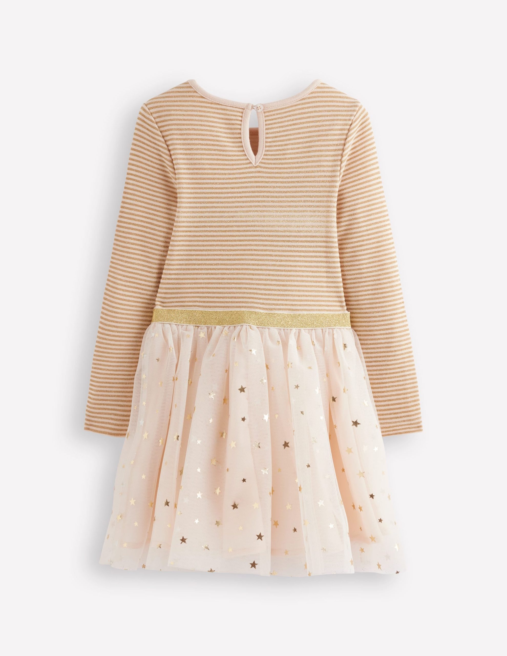 Twirly Tulle Mix Dress-Soft Ivory/ Gold Confetti - Image 2