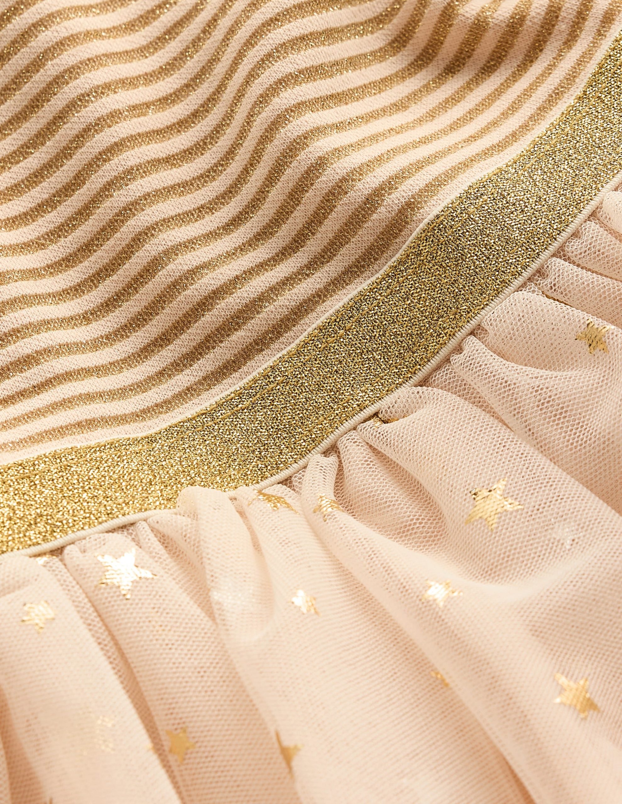 Twirly Tulle Mix Dress-Soft Ivory/ Gold Confetti - Image 3