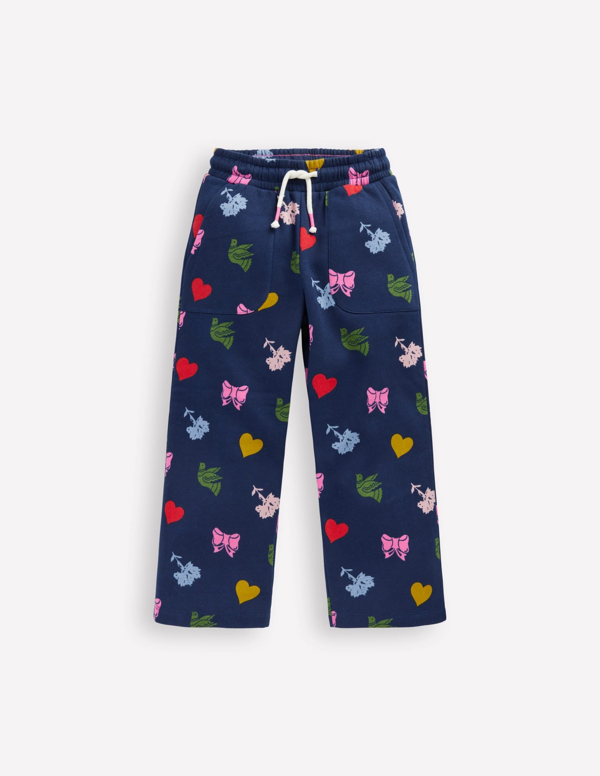 Wide Leg Printed Jogger-College Navy Festive Fun - Image 2