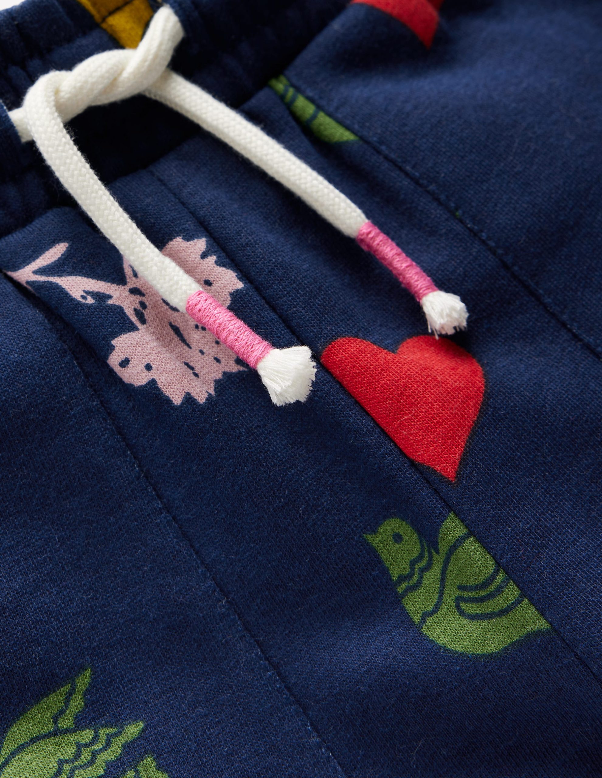 Wide Leg Printed Jogger-College Navy Festive Fun - Image 4