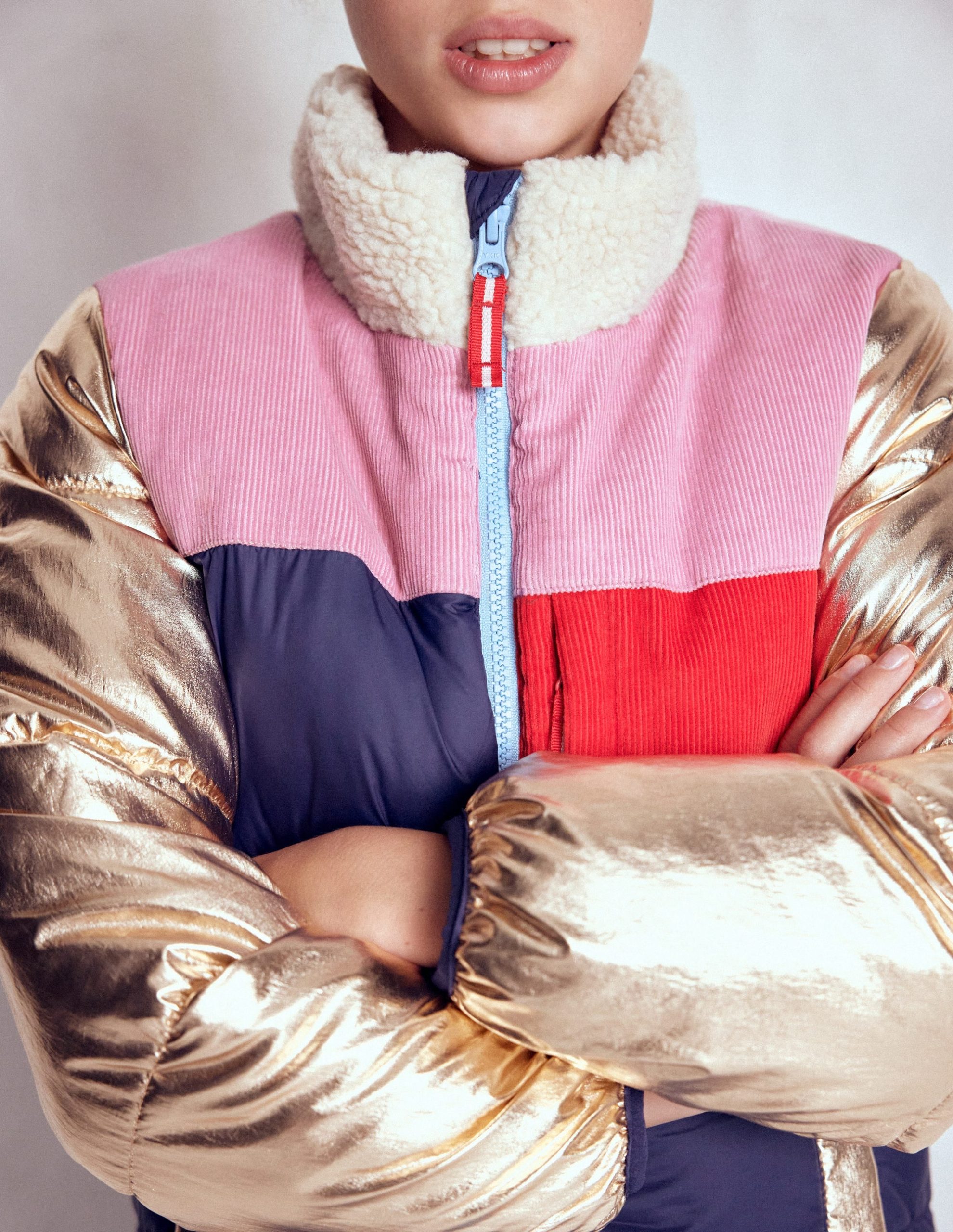 Cosy Puffer Jacket-Metallic Colourblock - Image 5