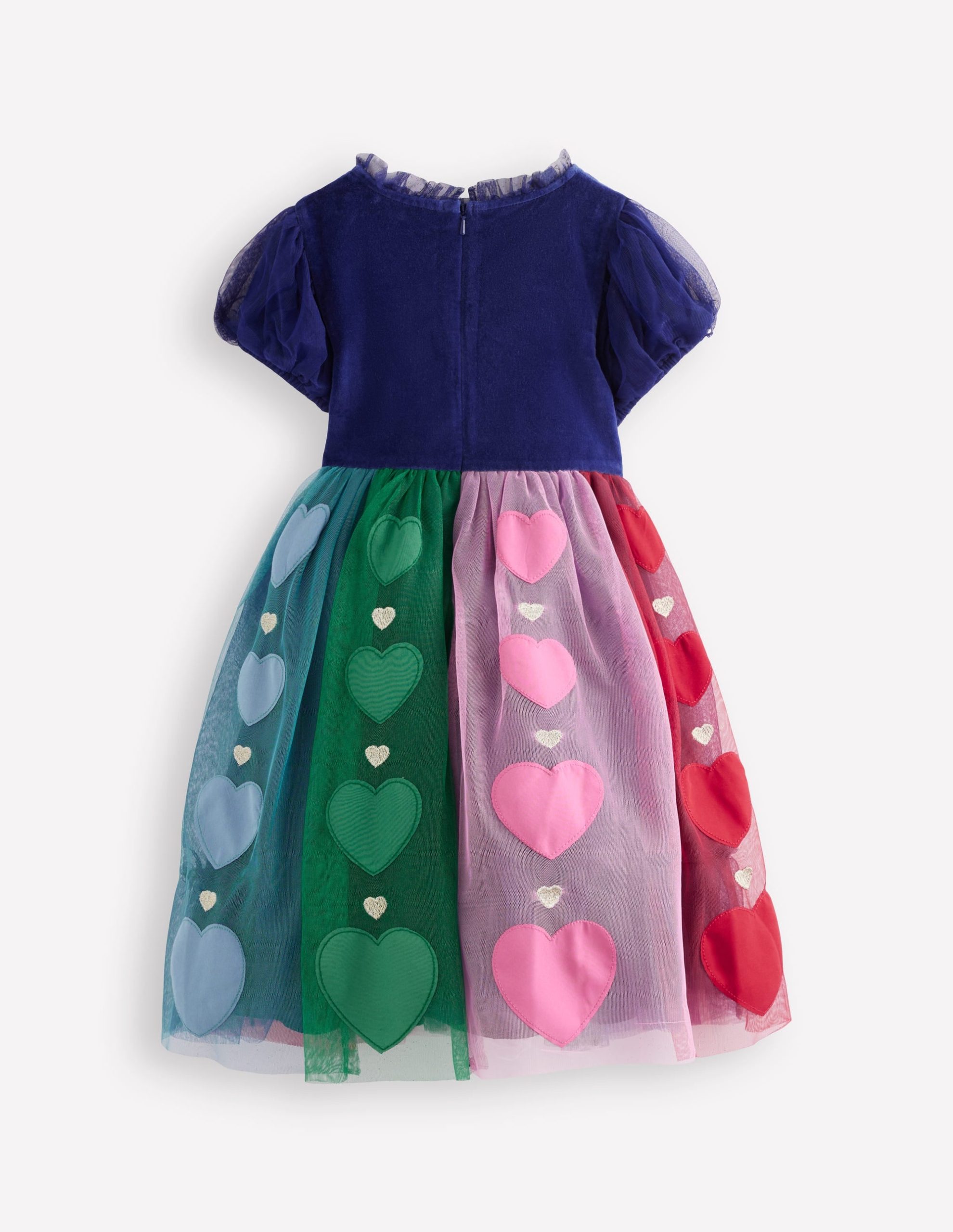 Velvet Tulle Occasion Dress-College Navy Hearts - Image 3
