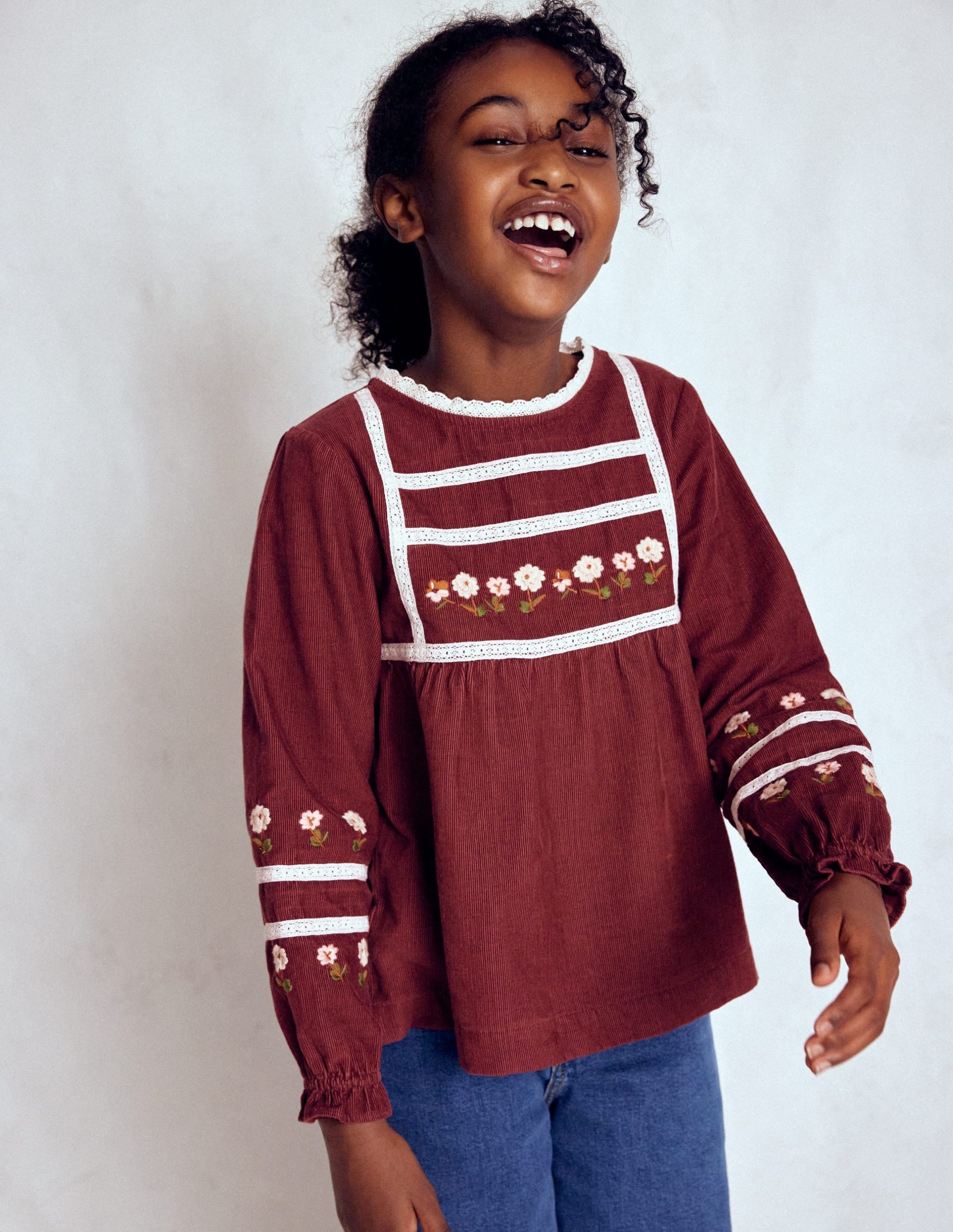 Embroidered Lace Top-Chestnut Embroidery - Image 3