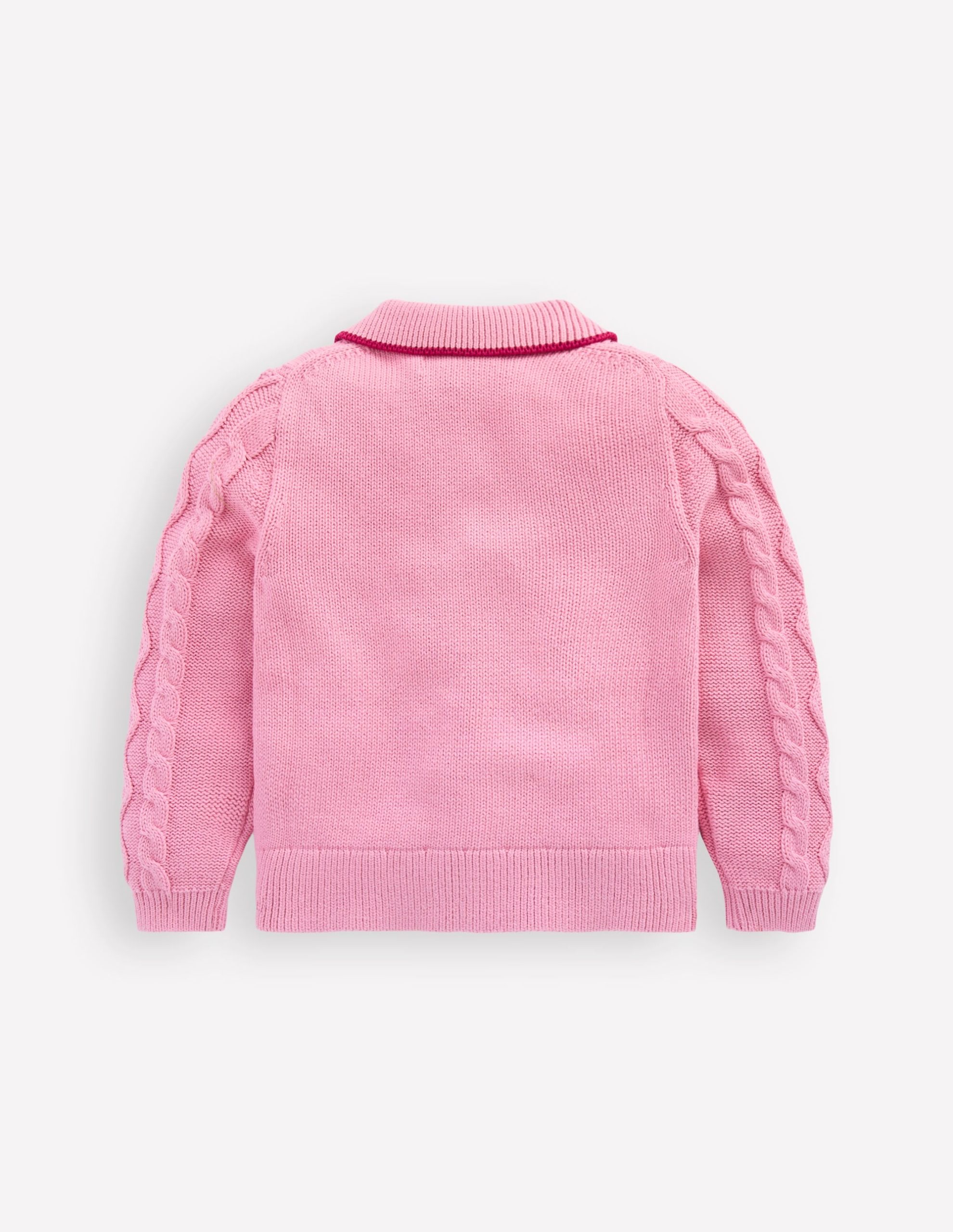 Cable Knitted Jacket-Formica Pink - Image 3