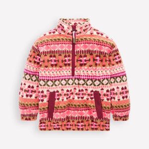 Fair Isle Fleece-Pink Aztec Geo