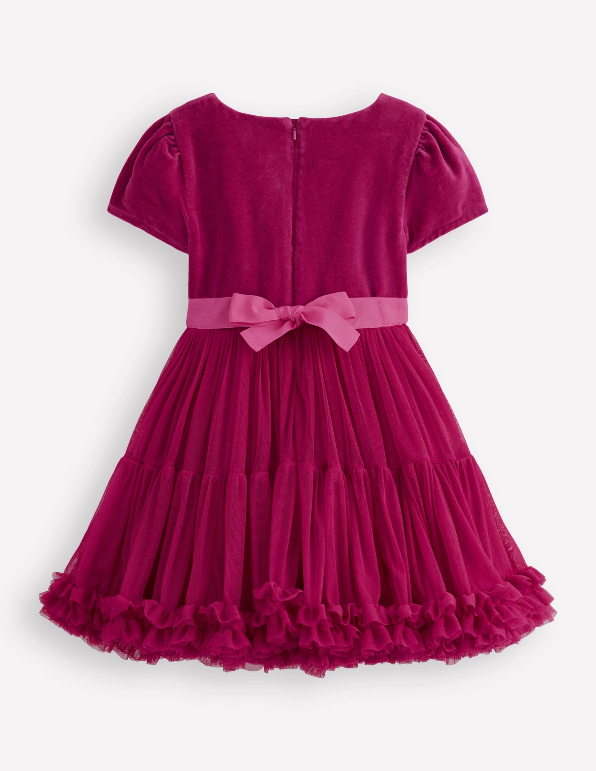 Velour Tulle Occasion Dress-Cherry Jam - Image 2