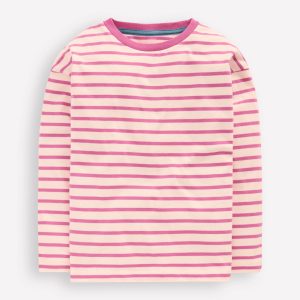 Long Sleeve Relaxed Breton-Pink/Oatmeal Marl