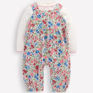 Jersey Overalls Set-Rose Pink Flowerbed