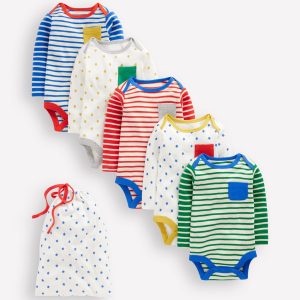 Striped 5 Pack Bodies-Multi Stripes/Stars