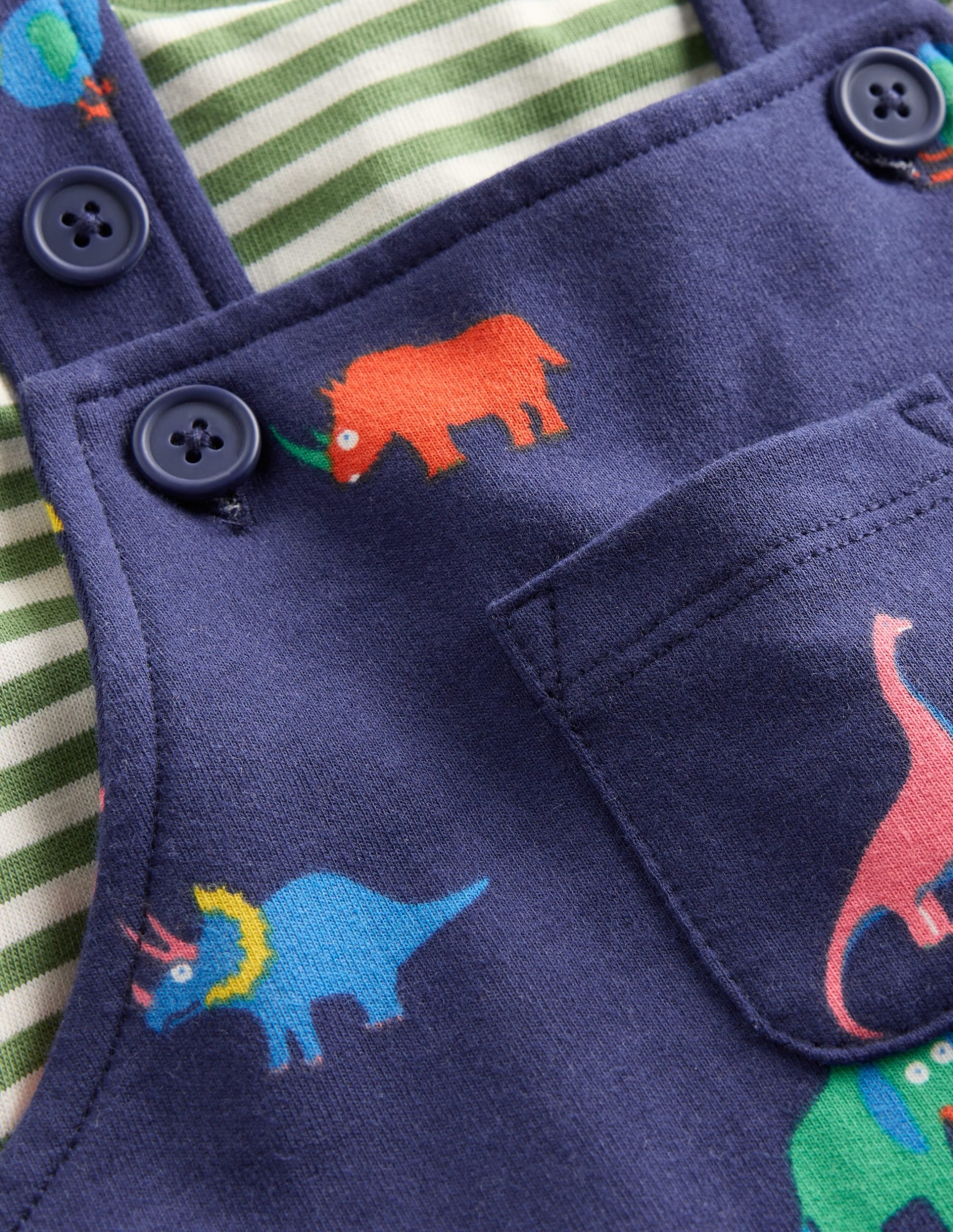 Printed Jersey Overalls Set-Multi Prehistoric Animals - Image 3