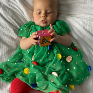 Layered Tulle Dress-Green Christmas Tree