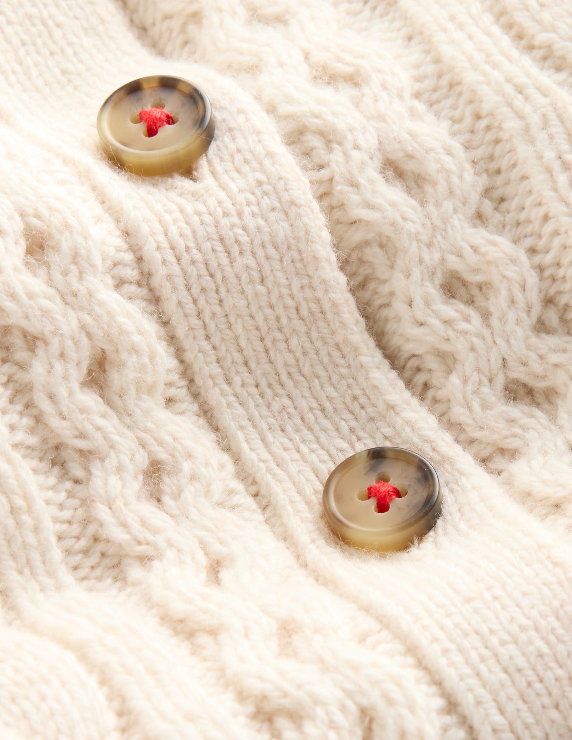 Heritage Cable Cardigan-Ecru Marl - Image 4