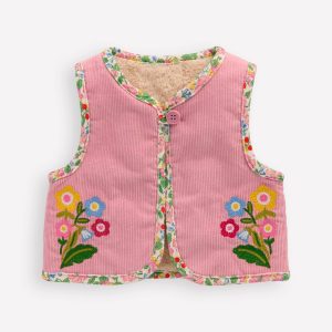 Reversible Embroidered Gilet-Zephyr/Coconut Milk