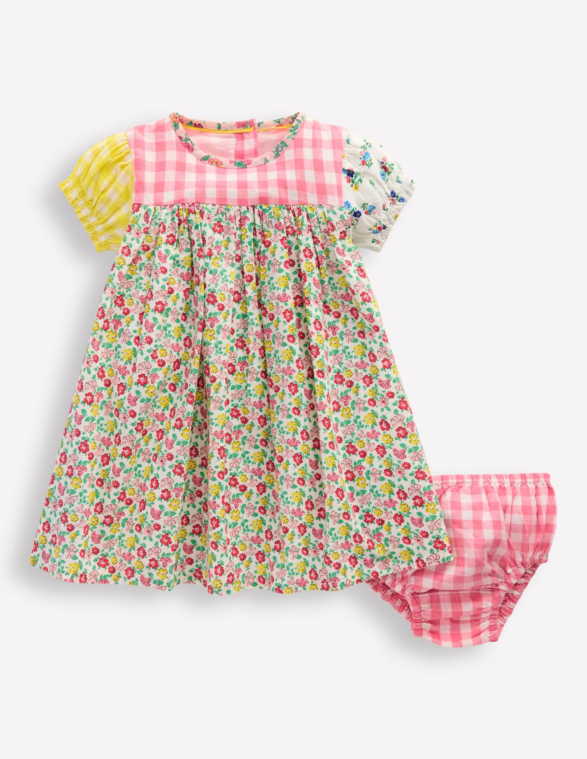 Gathered Woven Dress-Hotchpotch Multi - Image 7