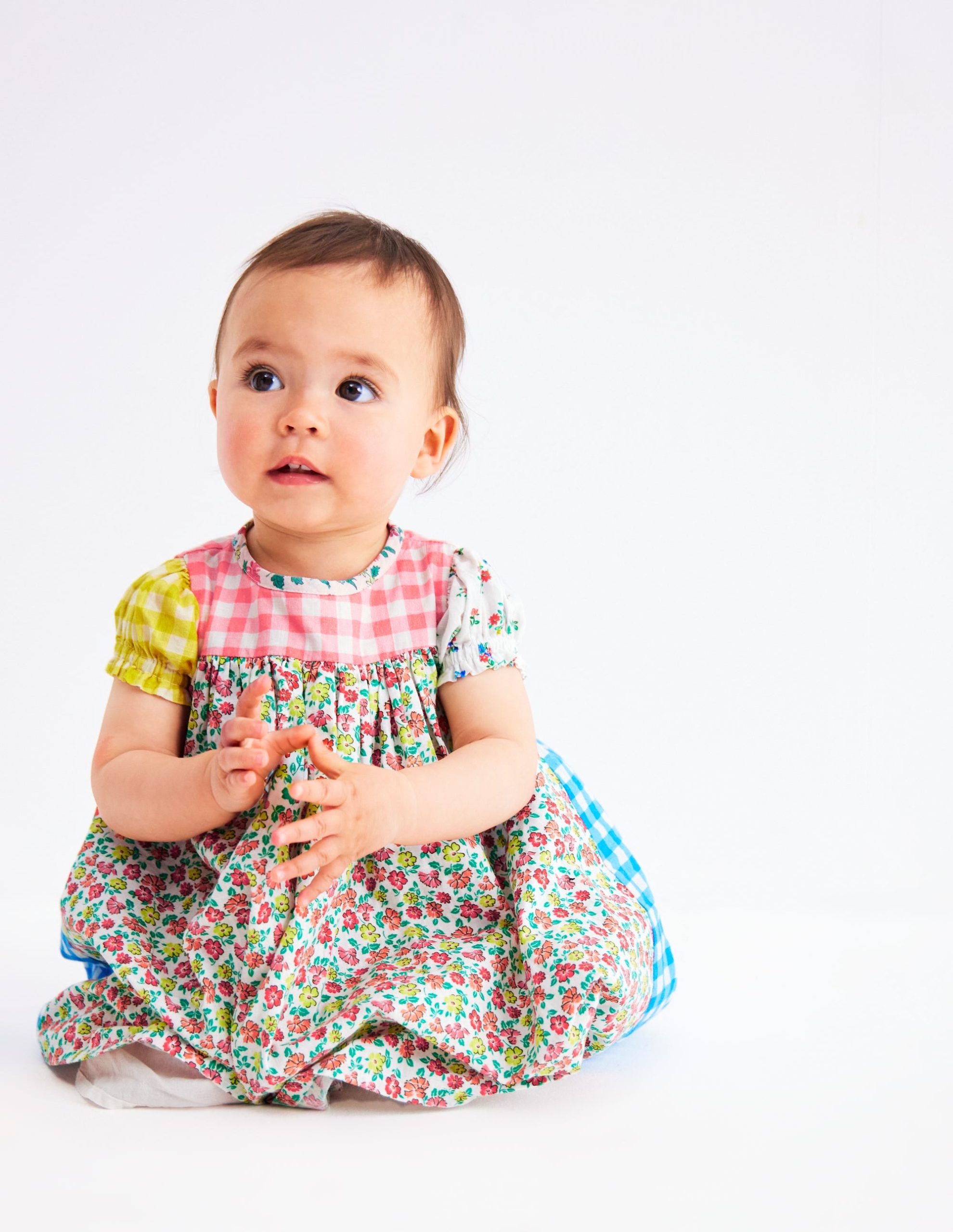 Gathered Woven Dress-Hotchpotch Multi - Image 3