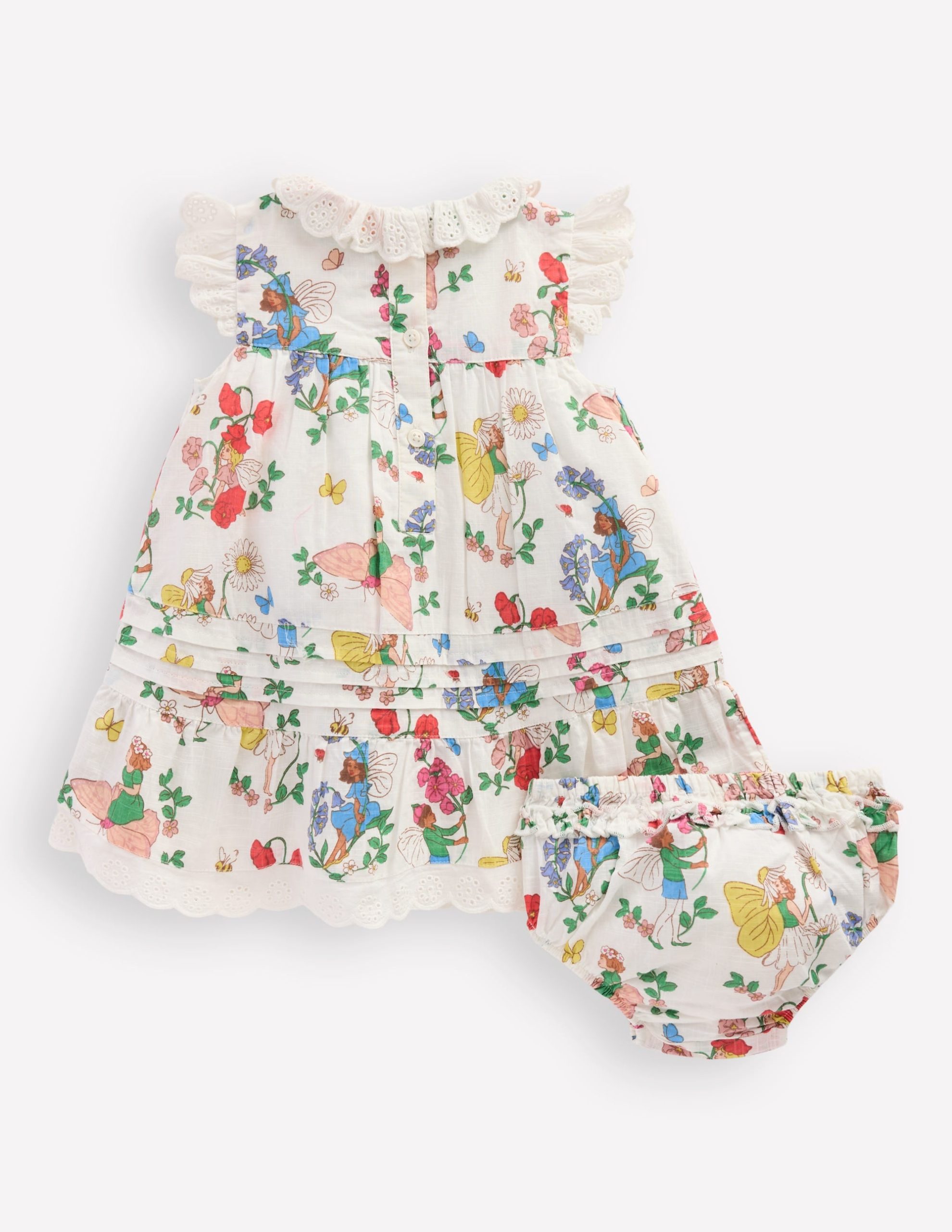 Broderie Ruffle Dress-Coconut Milk Fairies - Image 8