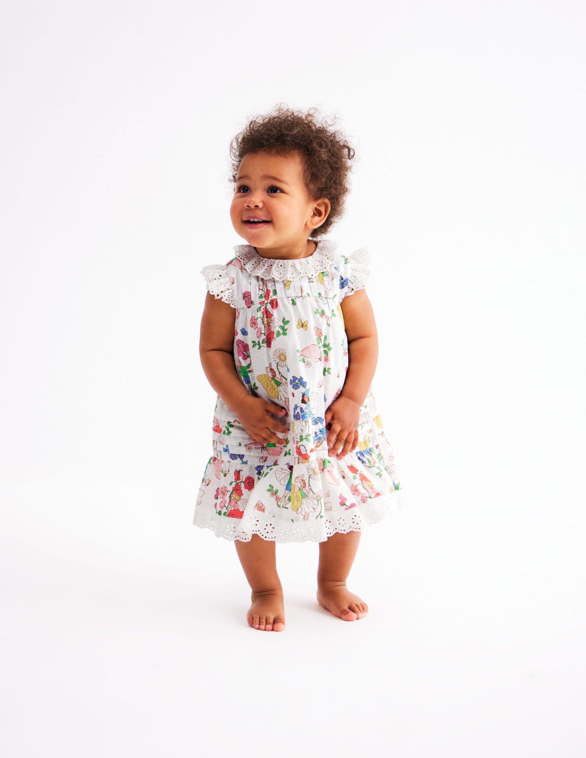 Broderie Ruffle Dress-Coconut Milk Fairies - Image 2