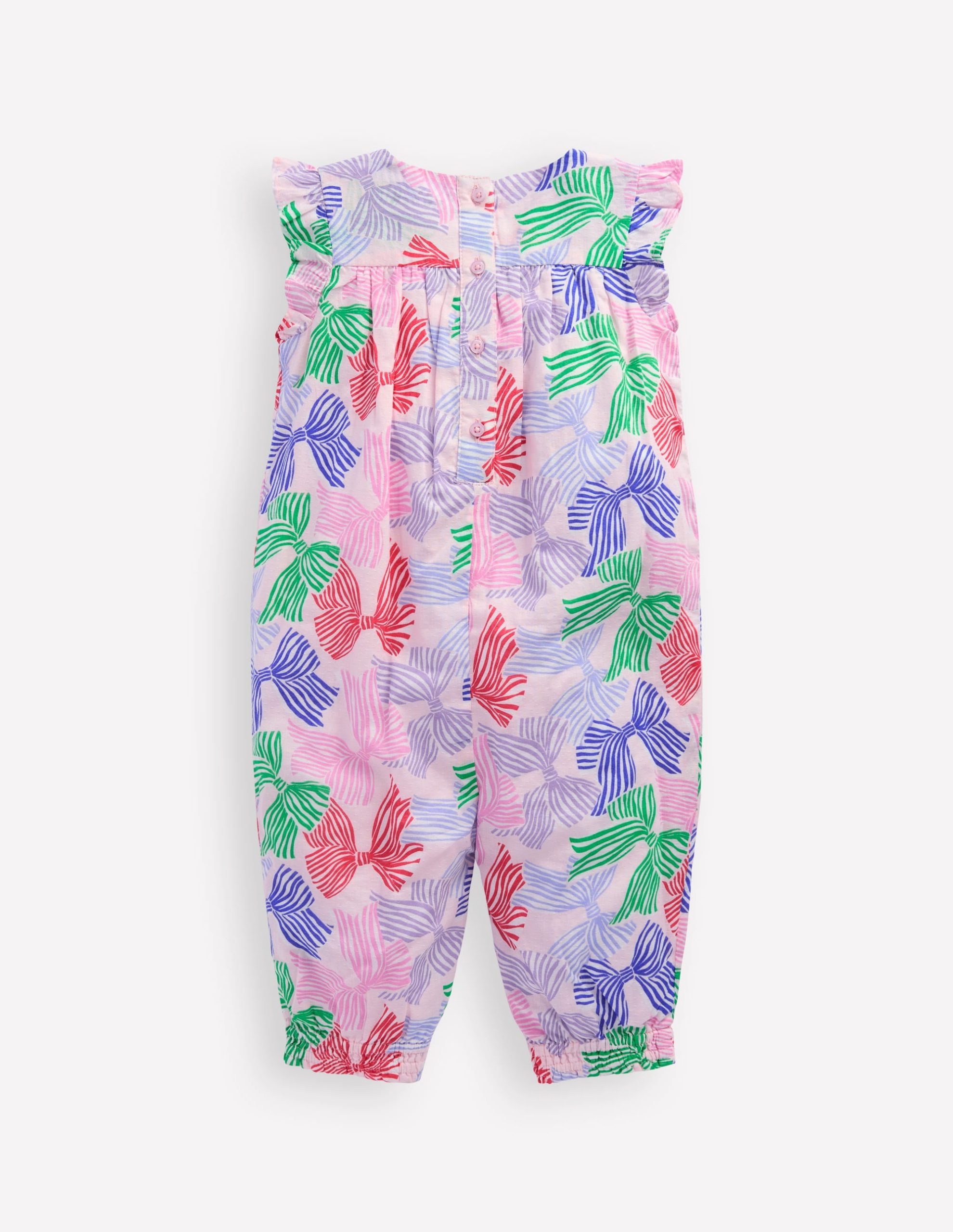 Ruffle Sleeve Romper-French Pink Bows - Image 3