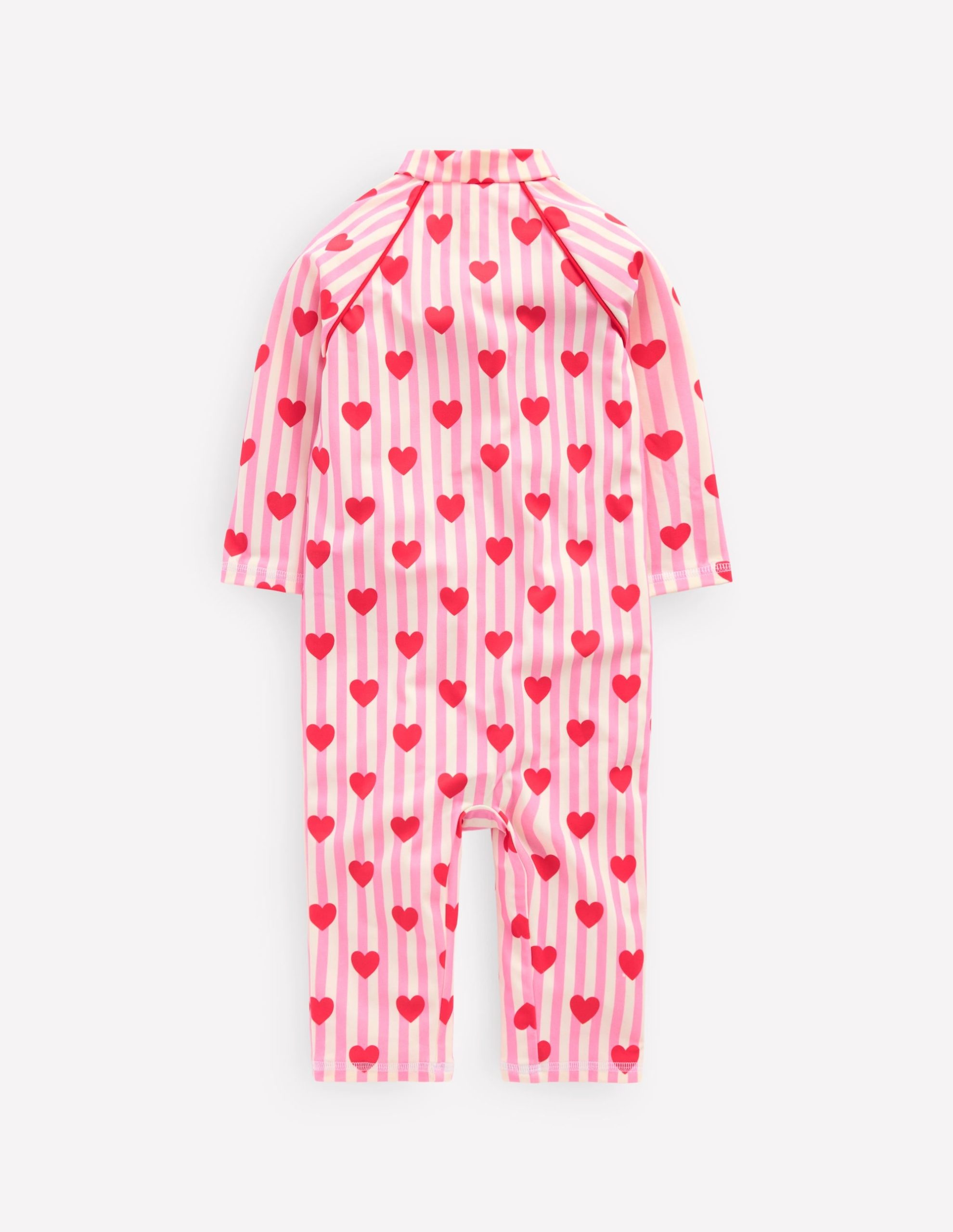 Printed Sun Safe Surfsuit-Bubblegum Pink Heart Stripe - Image 2