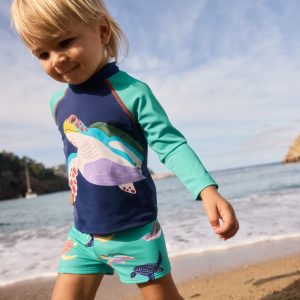 Fun Rash Vest Set-Aquamarine Blue Turtles