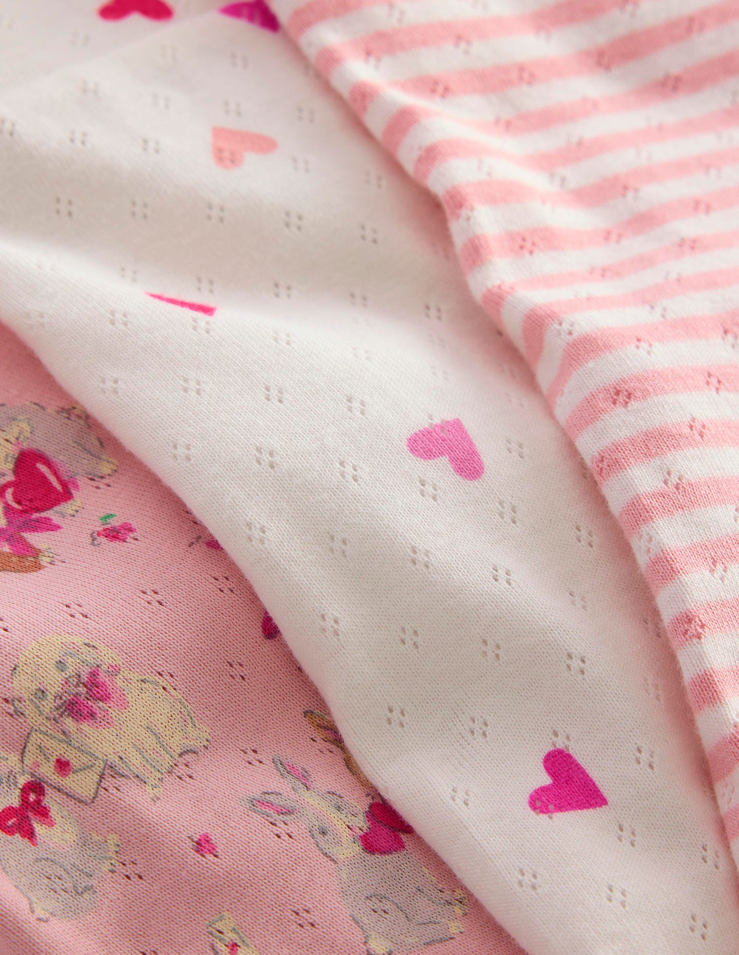 3 Pack Pointelle Leggings-Pink Love Bunnies - Image 3