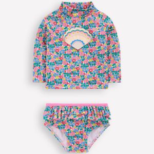 Frilly Rash Vest Set-Multi Flowerbed Shell