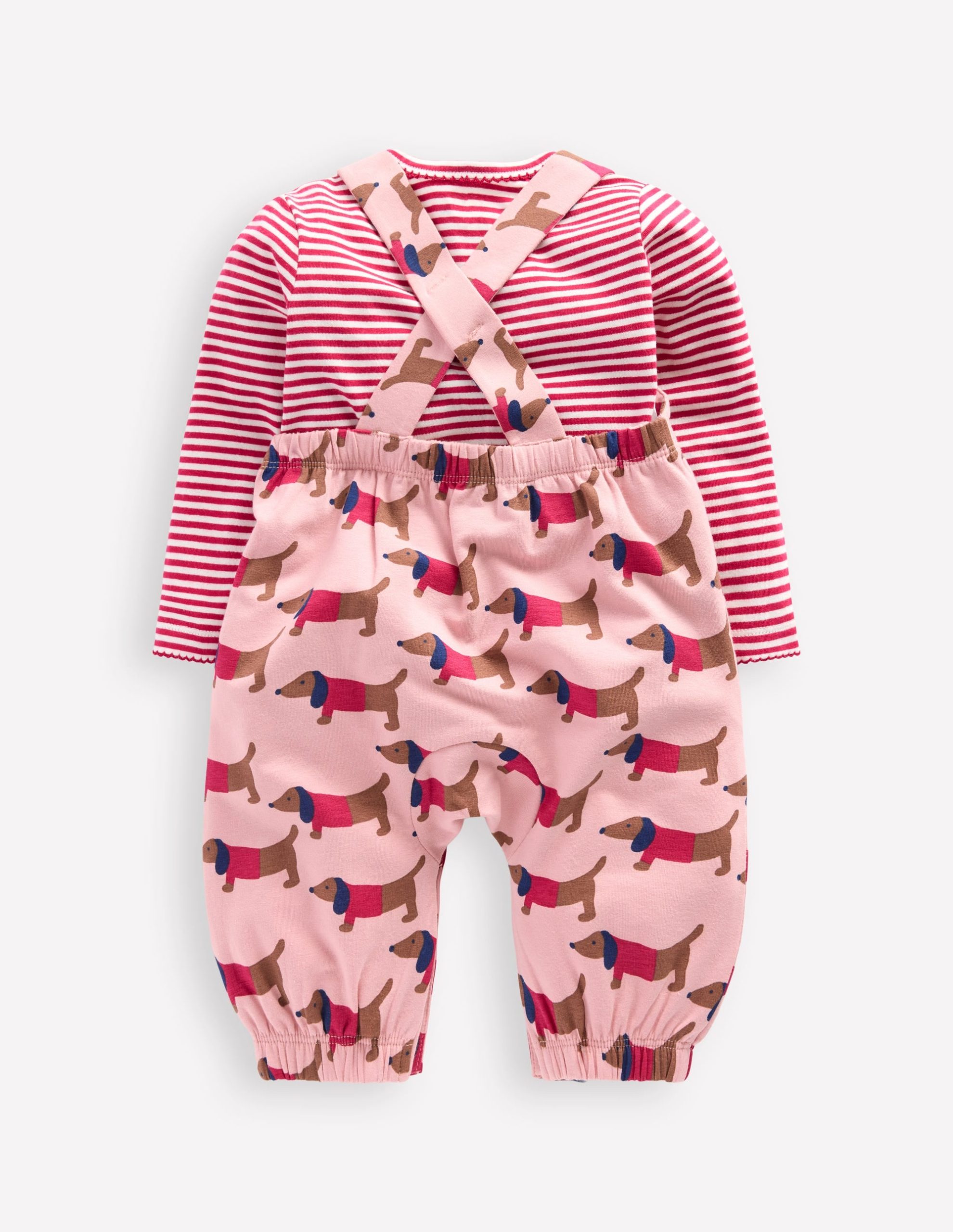 Jersey Overalls Set-Pink Sausage Dogs - Image 2