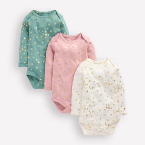 3 Pack Pointelle Bodies-Multi Foil Stars