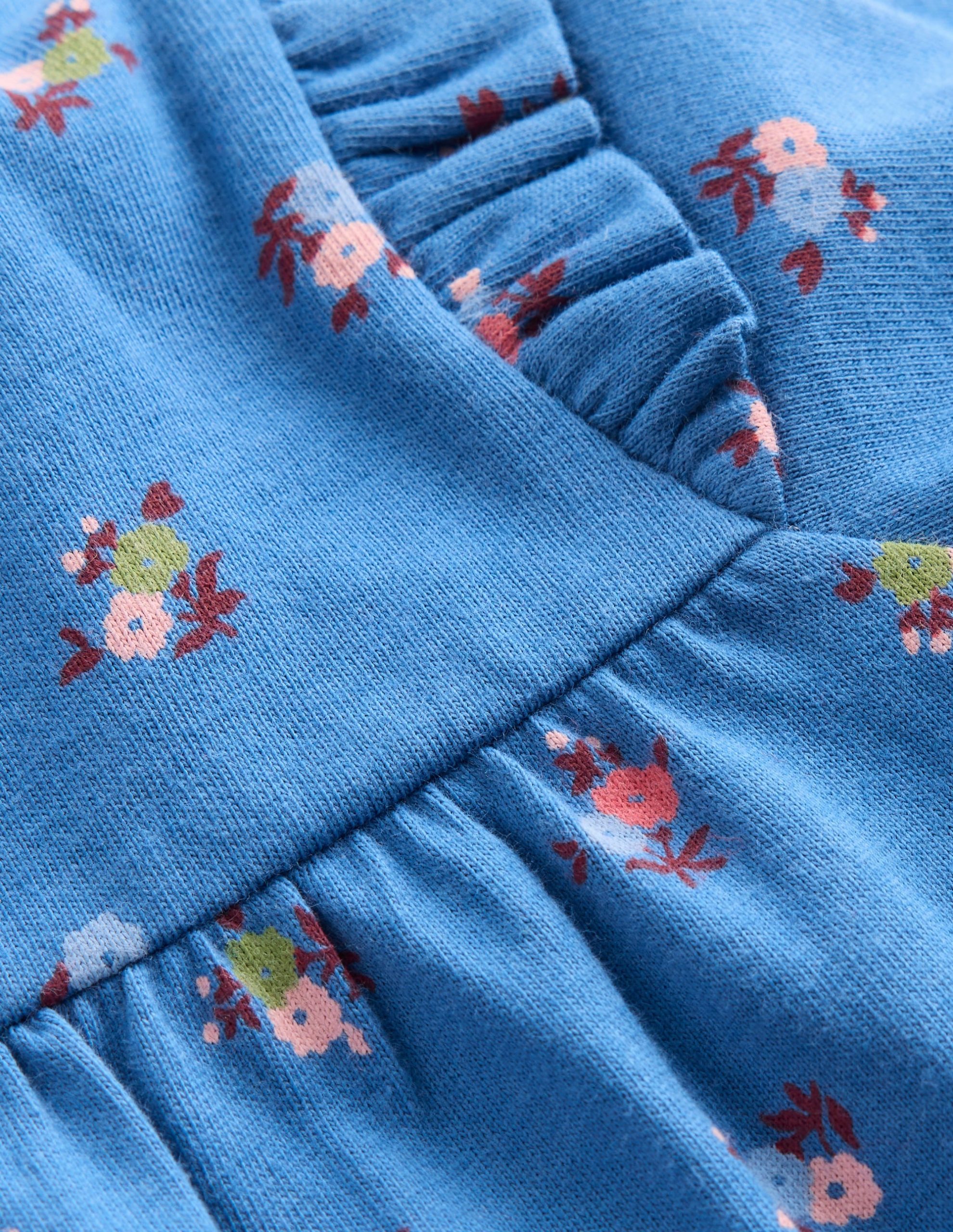 Printed Jersey Dress-Blue Floral - Image 3