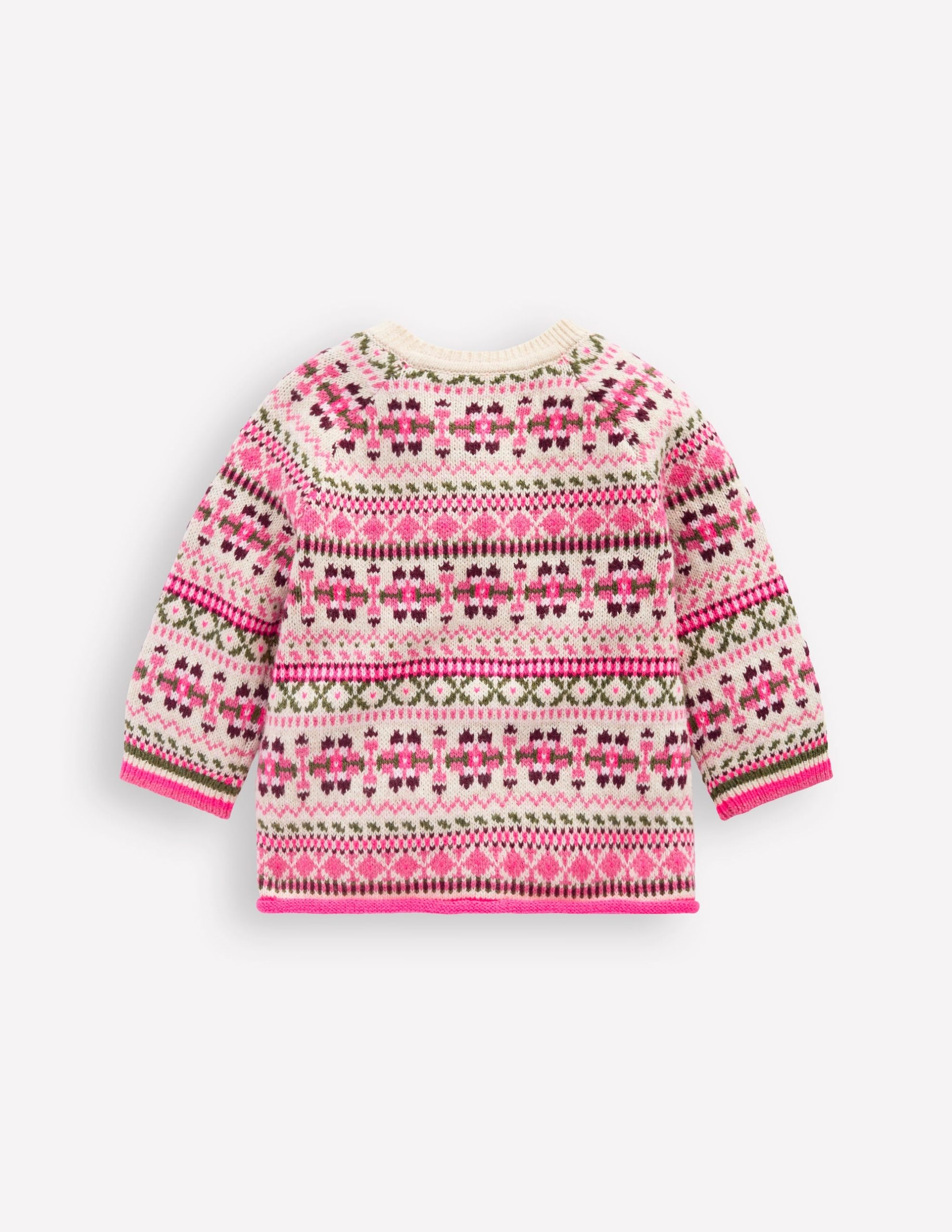 Edie Fair Isle Cardigan-Oatmeal Heritage Fair Isle - Image 2