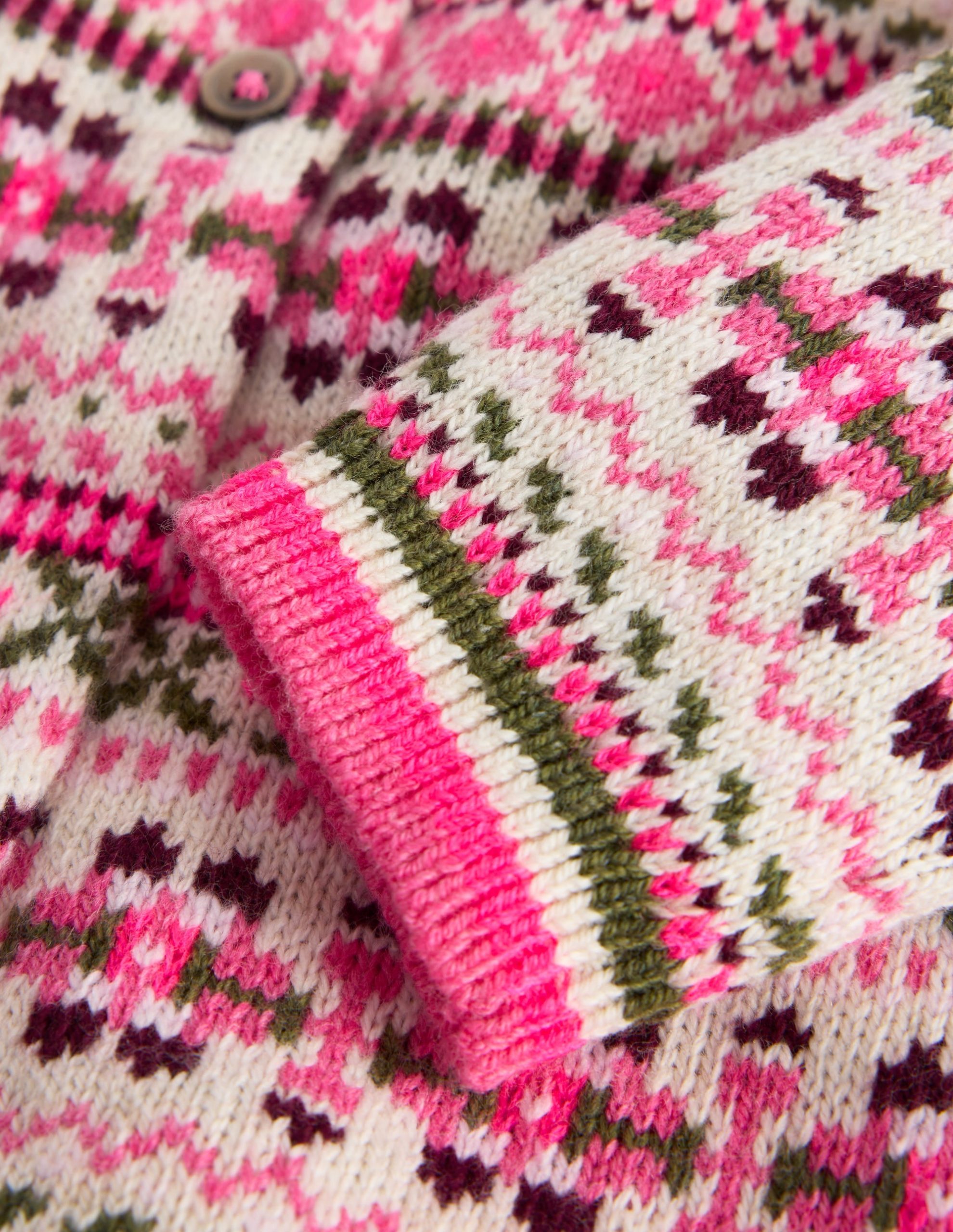 Edie Fair Isle Cardigan-Oatmeal Heritage Fair Isle - Image 3