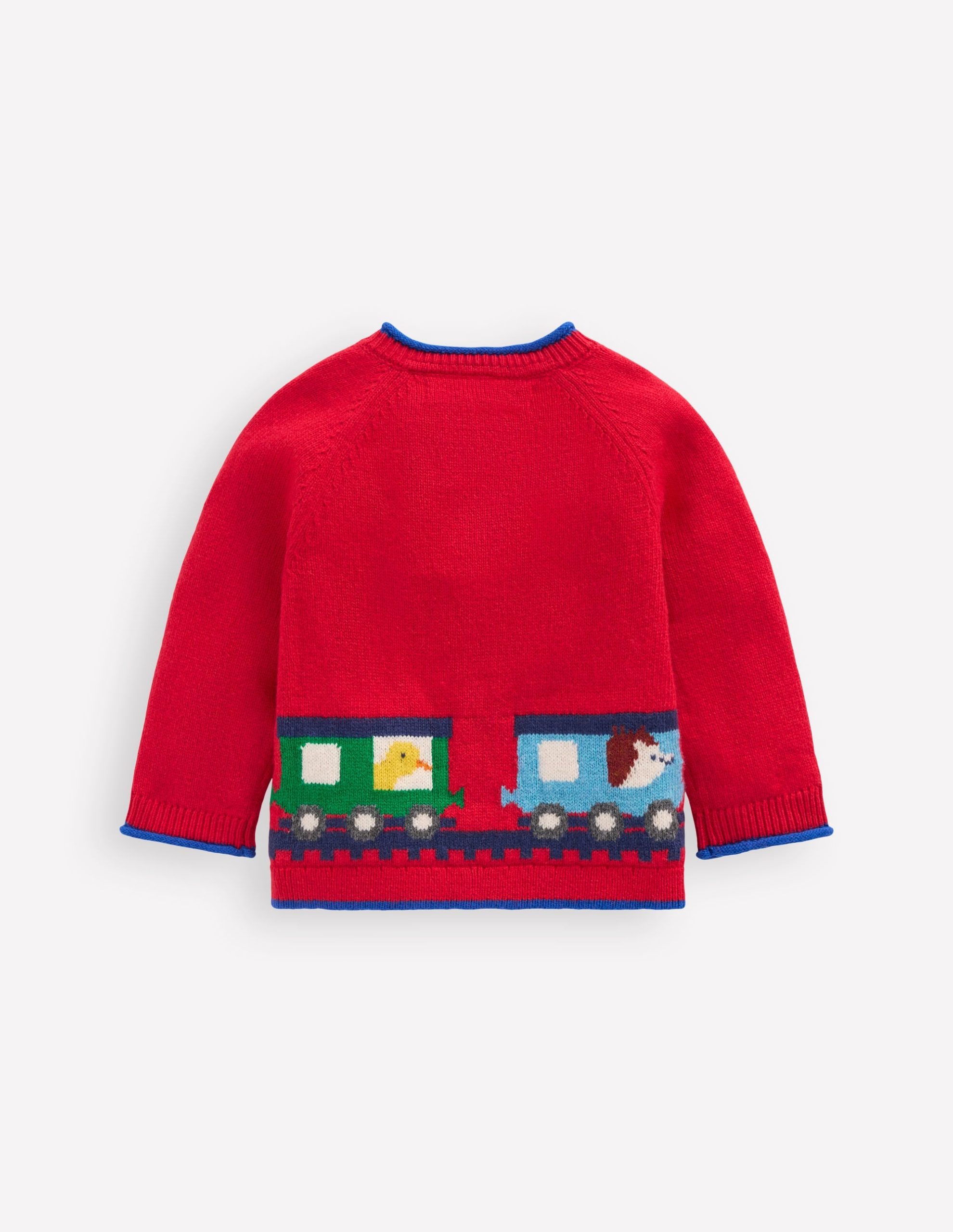 Novelty Logo Cardigan-Rockabilly Red Trains - Image 2