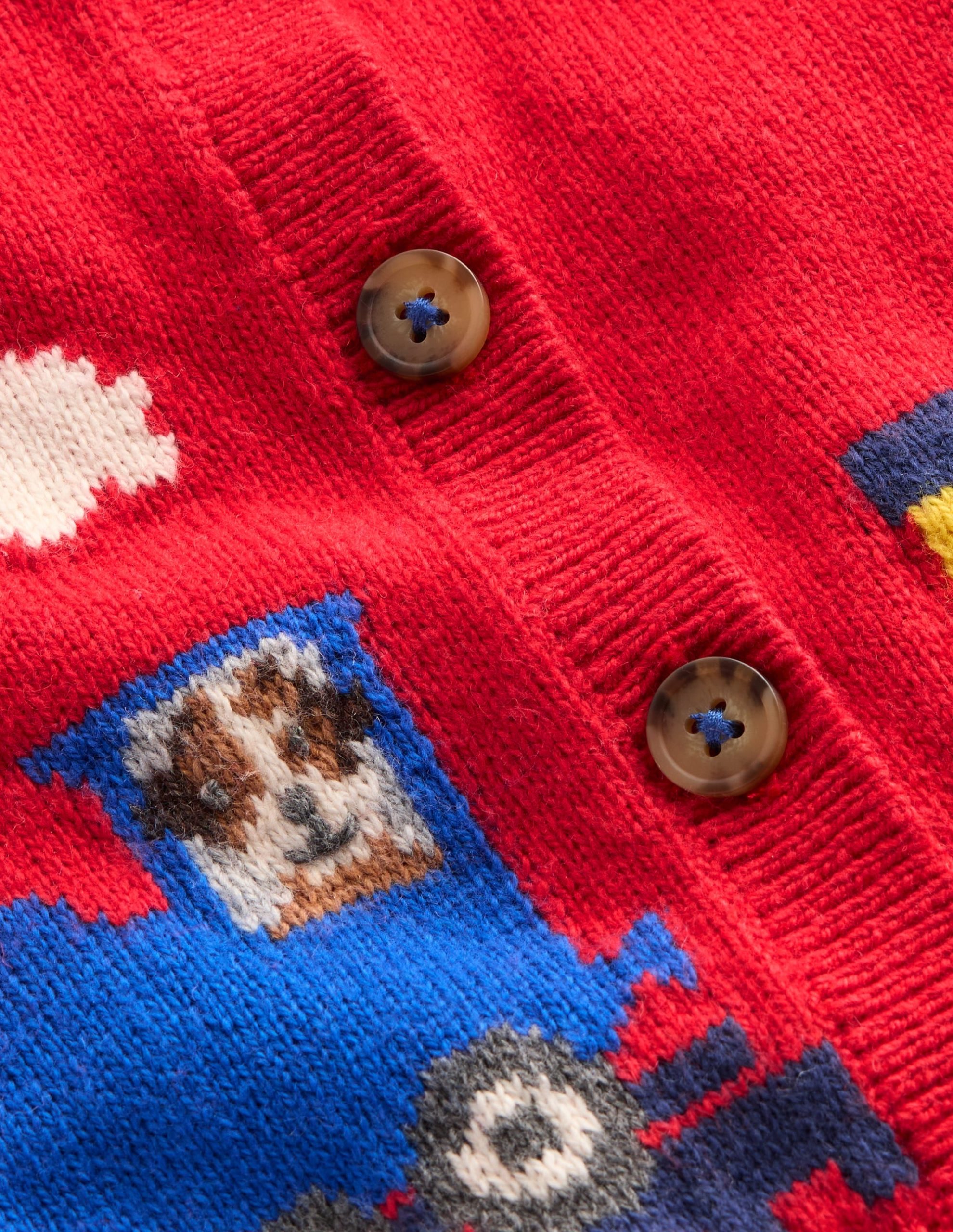 Novelty Logo Cardigan-Rockabilly Red Trains - Image 3