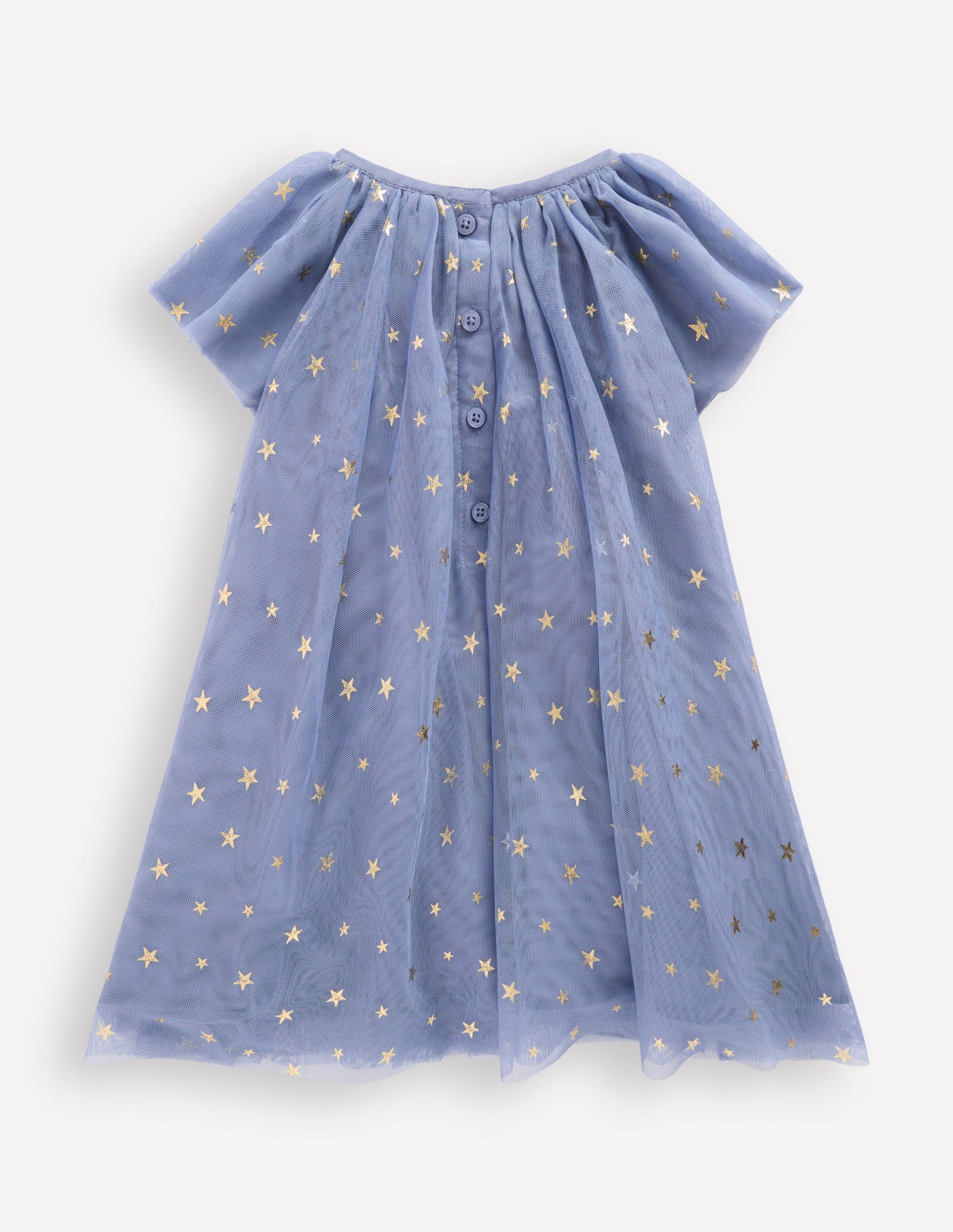Layered Tulle Dress-Blue Gold Foil Star - Image 2