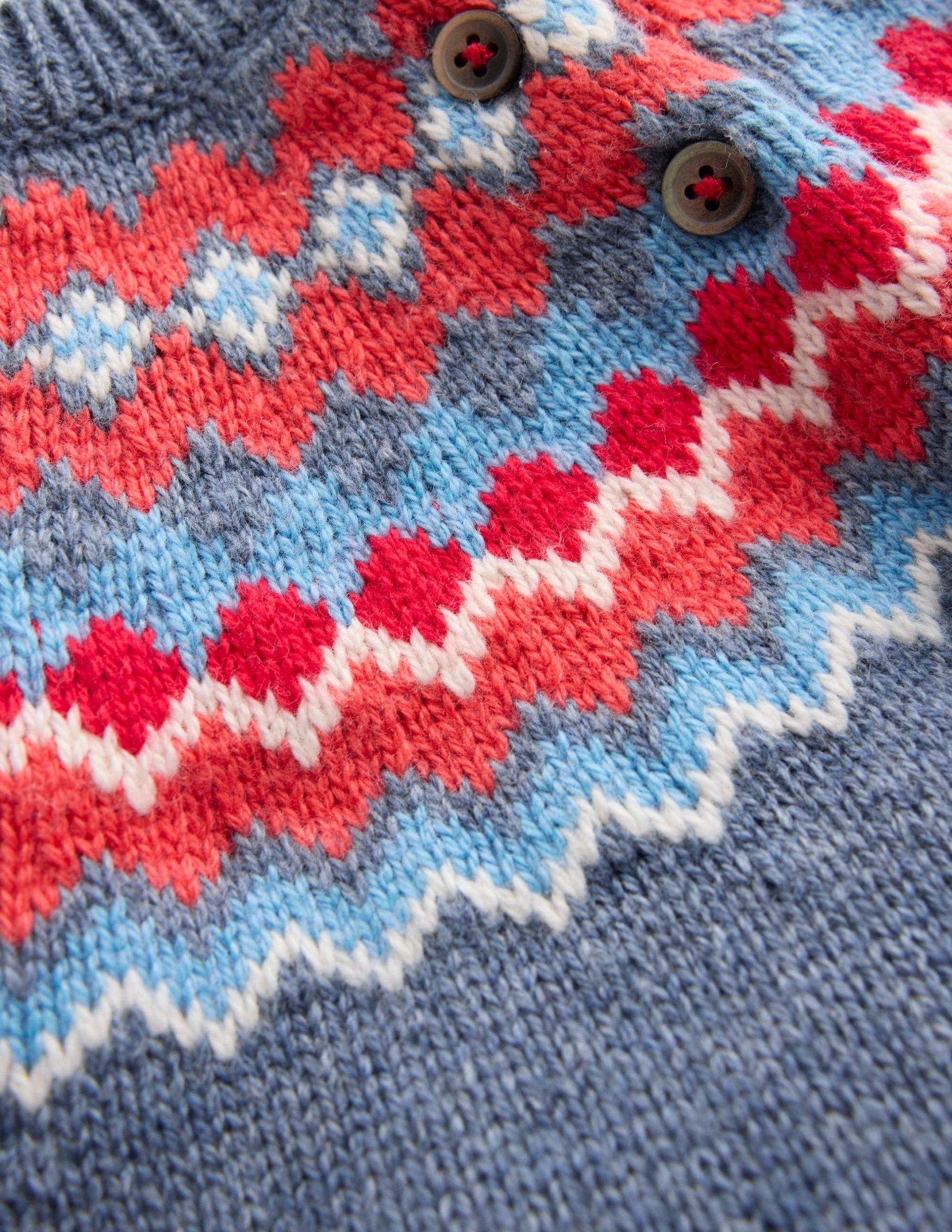 Fair Isle Button Sweater-Blue Classic Fair Isle - Image 3