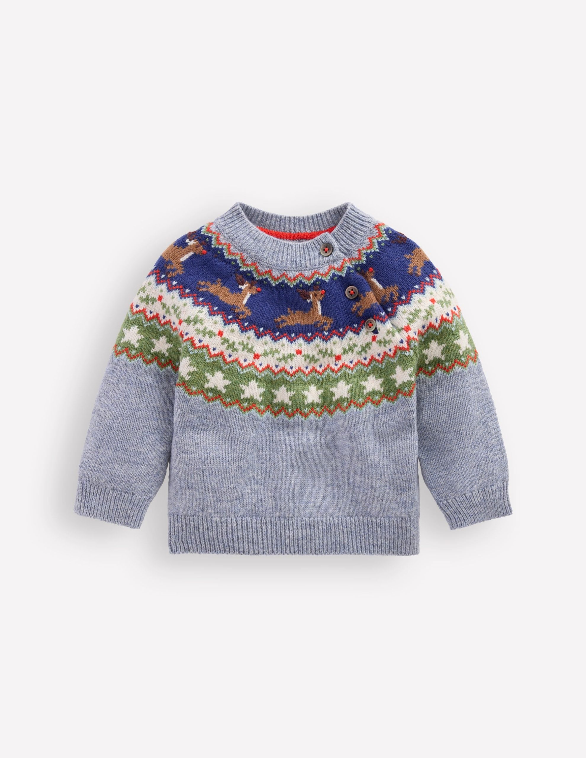 Fair isle Sweater-Blue Festive Reindeer